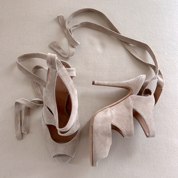 Alexa Wagner Rafaella Biscuit Suede Heels